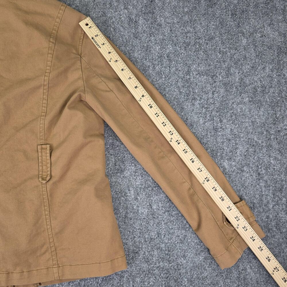 GAP Jacket Womens Medium Beige Faux Fur Collar Detachable Lining Twill Barn Coat - Picture 6 of 16